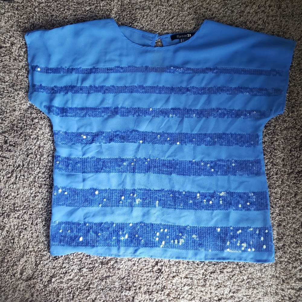 Blue sequin top from forever 21